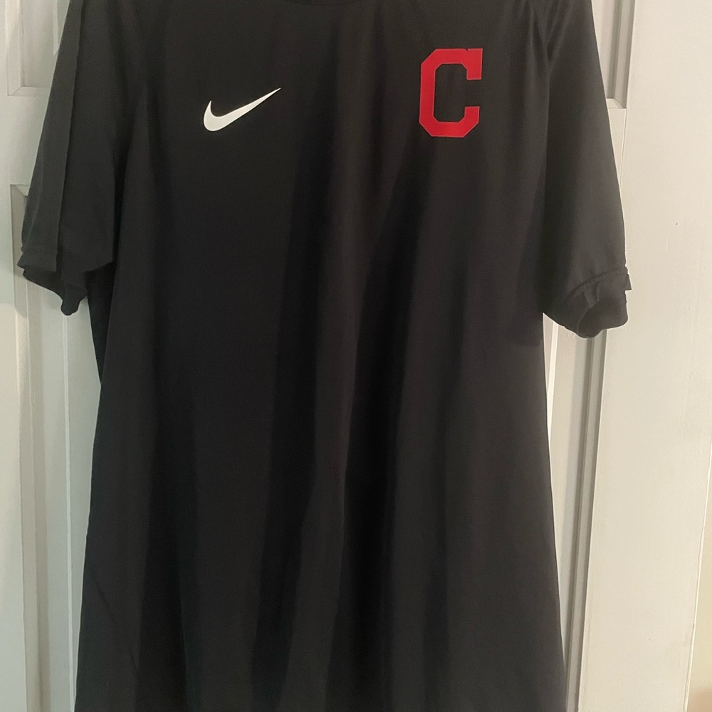 Nike Men's Black Jersey with Red 'C' and White Swoosh